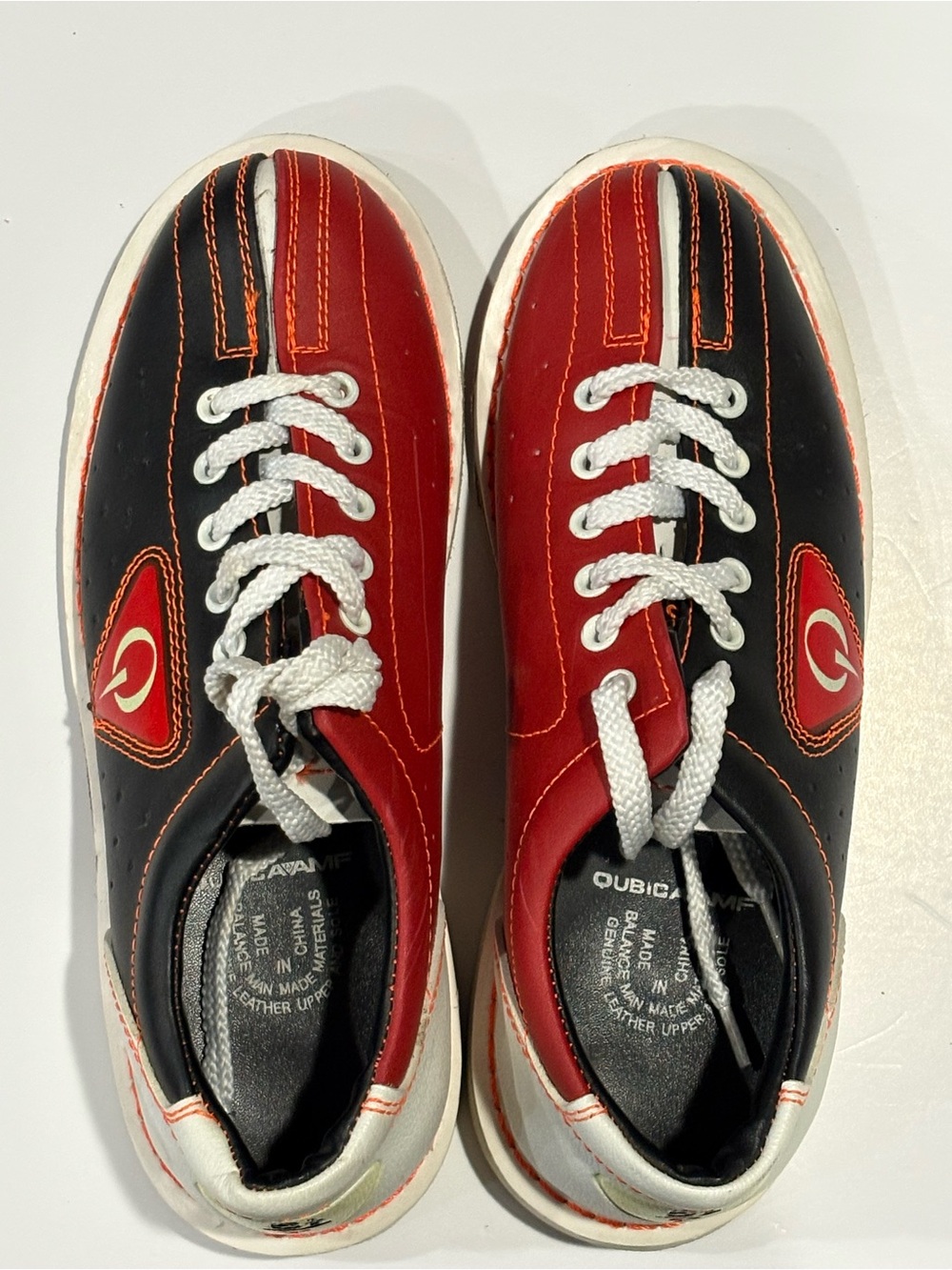 Red and Black Bowling Shoes with White Laces